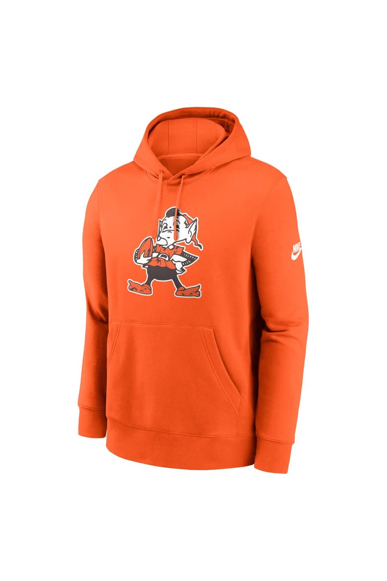 Men's Nike Orange Cleveland Browns Club Fleece Pullover Hoodie, Alternate, color, Orange