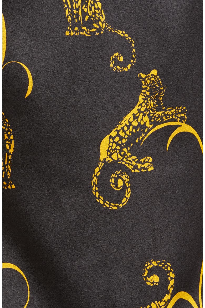 Taryn Leopard Print Silk Blazer (Nordstrom Exclusive), Alternate, color, BLACK/ GOLD TIGER