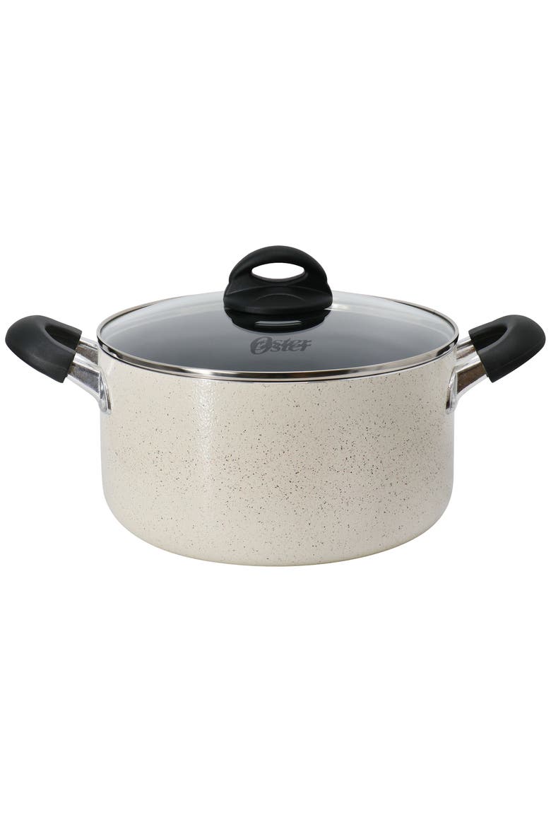 Clairborne 6 Quart Aluminum Nonstick Dutch Oven with Lid in Sand, Main, color, Beige