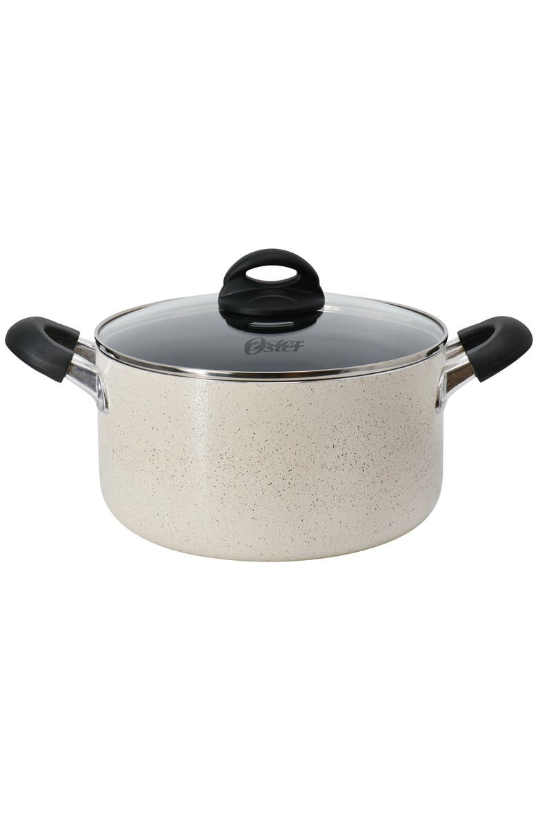 OSTER Clairborne 6 Quart Aluminum Nonstick Dutch Oven with Lid in Sand, Main, color, Beige