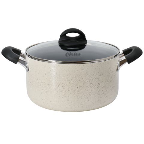 Clairborne 6 Quart Aluminum Nonstick Dutch Oven with Lid in Sand