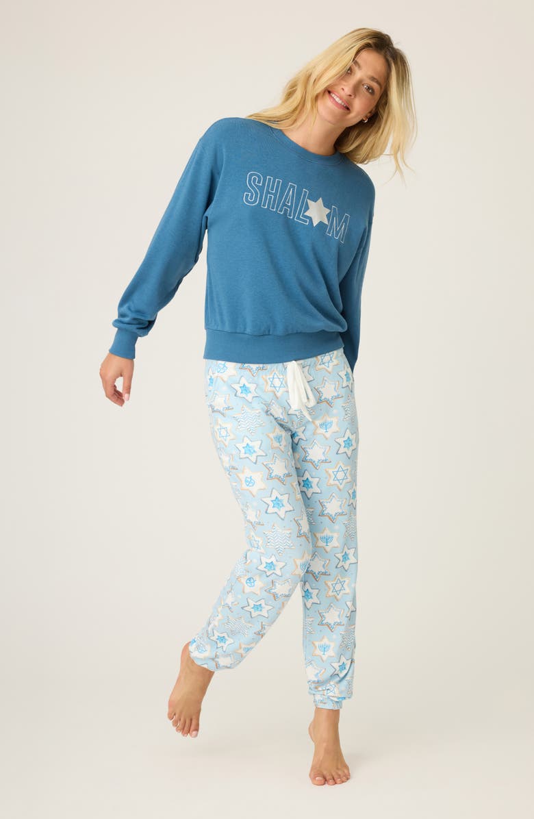 PJ Salvage You Had me at Shalom Pajama Pants, Alternate, color, Light Sky