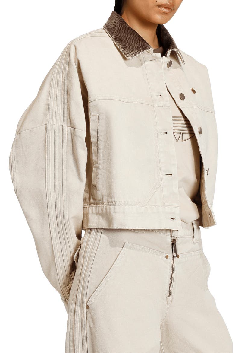 Essential Canvas Oversize Track Jacket, Alternate, color, STONE KHAKI