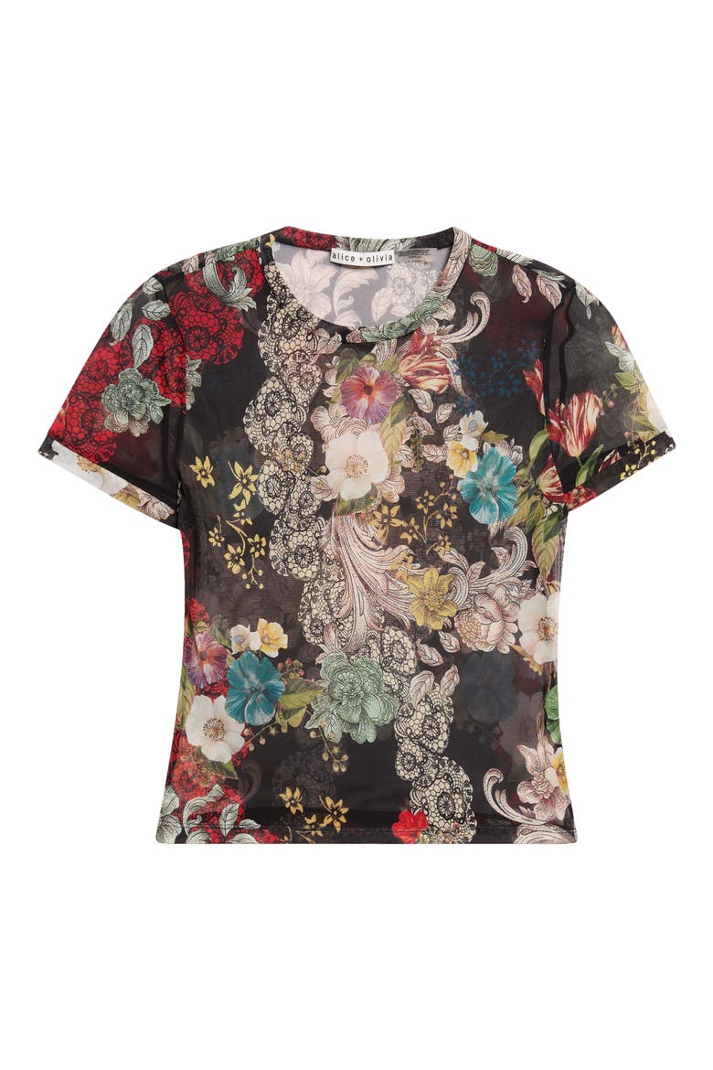 Tess Floral Print Mesh Top, Main, color, FREE SPIRIT