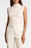 NORDSTROM RACK Sleeveless Ruched Mock Neck Top