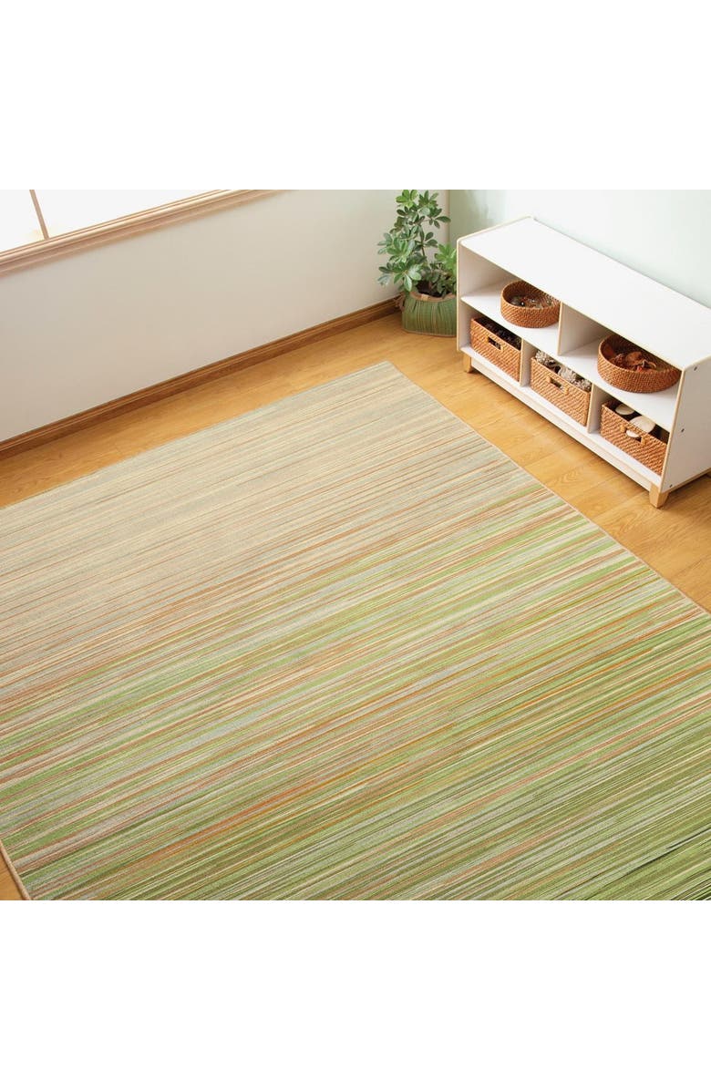 Kaplan Early Learning Company Sense of Place Nature's Stripes Carpet - Green - 4' x 6' Rectangle, Alternate, color, Green