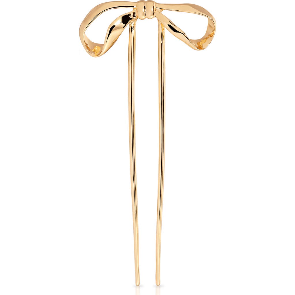 Ettika Organica Bow Hair Pin In Gold Tone In Gold