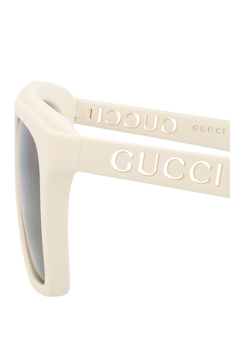 Gucci 57mm Rectangular Sunglasses, Alternate, color, 