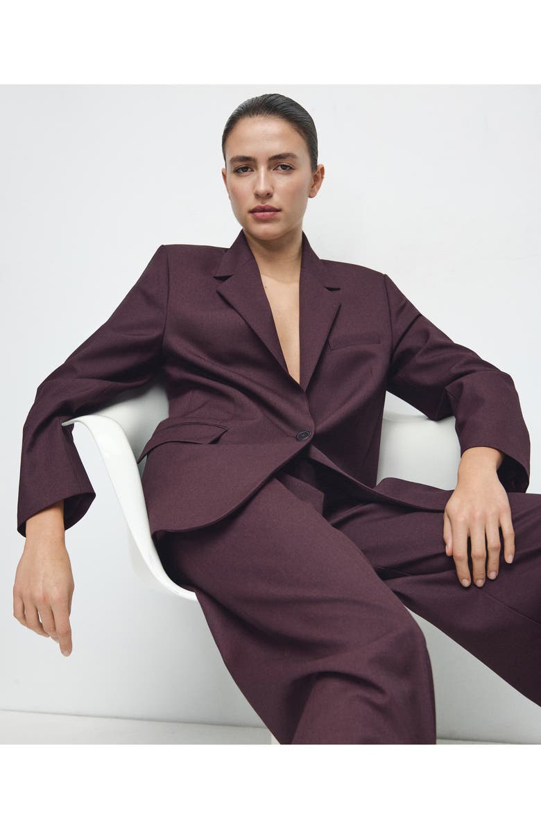MANGO Hidra Notch Lapel Jacket, Alternate, color, Wine
