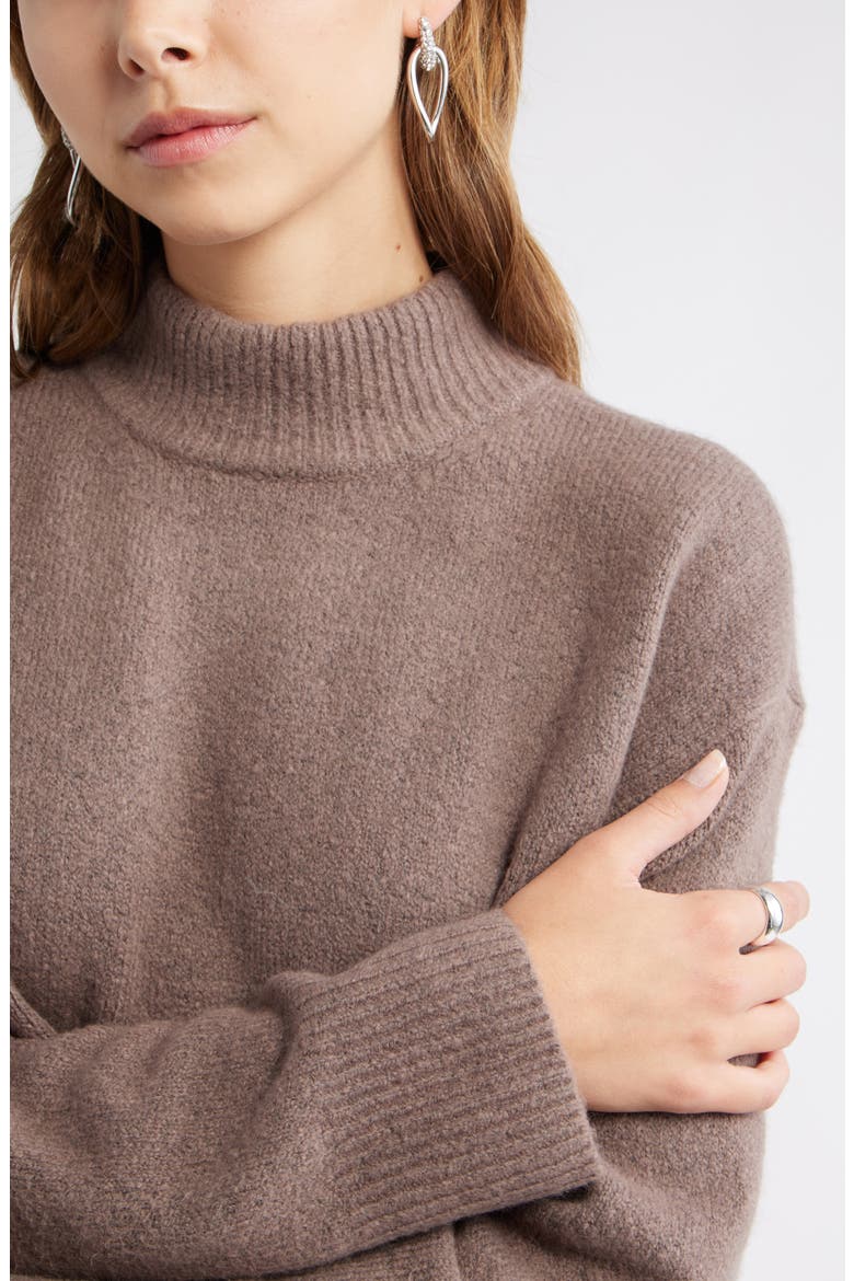 Boxy Mock Neck Sweater, Alternate, color, TAN DUSK