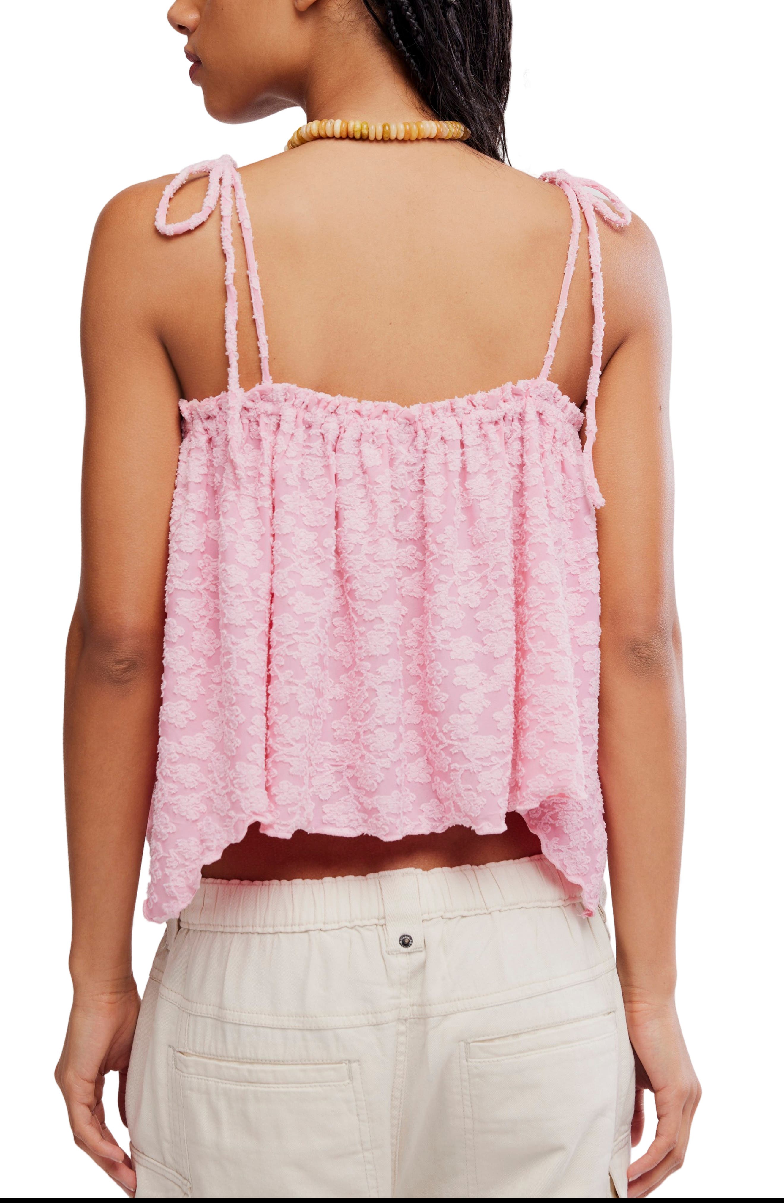Free People Briana Textured Flower Crop Camisole (Women) | Nordstromrack