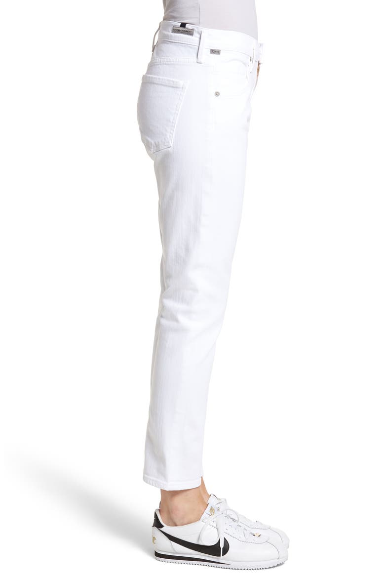 Elsa Crop Slim Jeans, Alternate, color, OPTIC WHITE