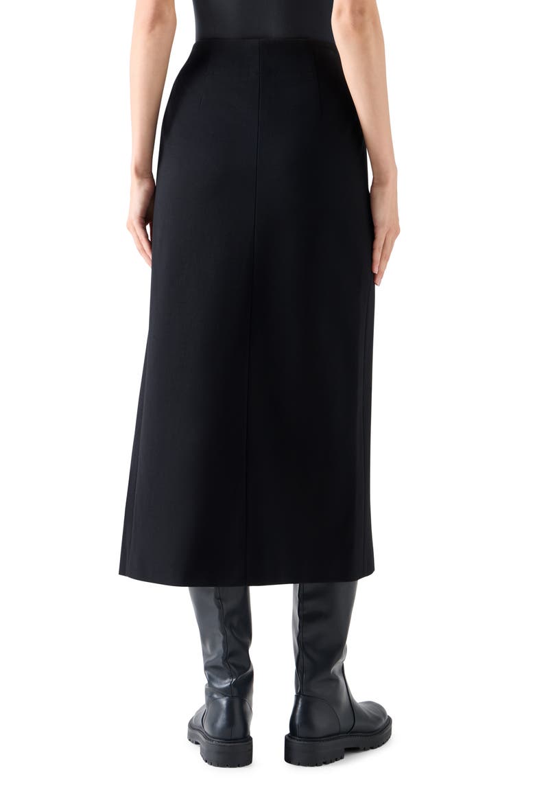 Signature Jersey Wrap Midi Skirt, Alternate, color, BLACK