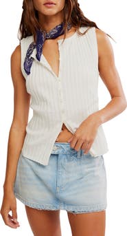 Free People Tilly Rib Button-Up Top