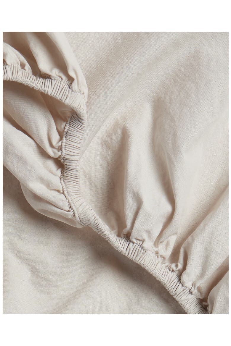 Percale Fitted Sheet, Alternate, color, BONE