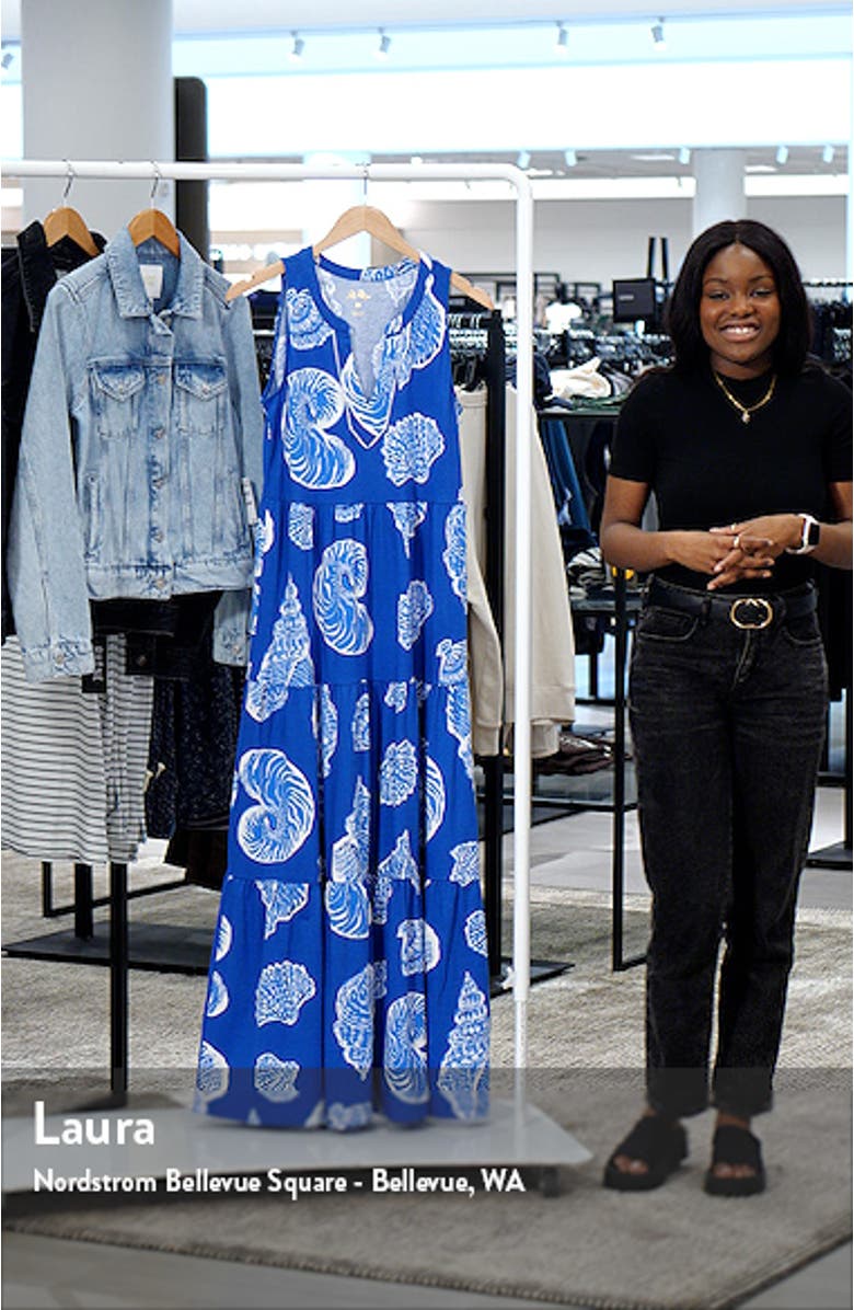 Sydnee Seashell Print Maxi Dress, sales video thumbnail