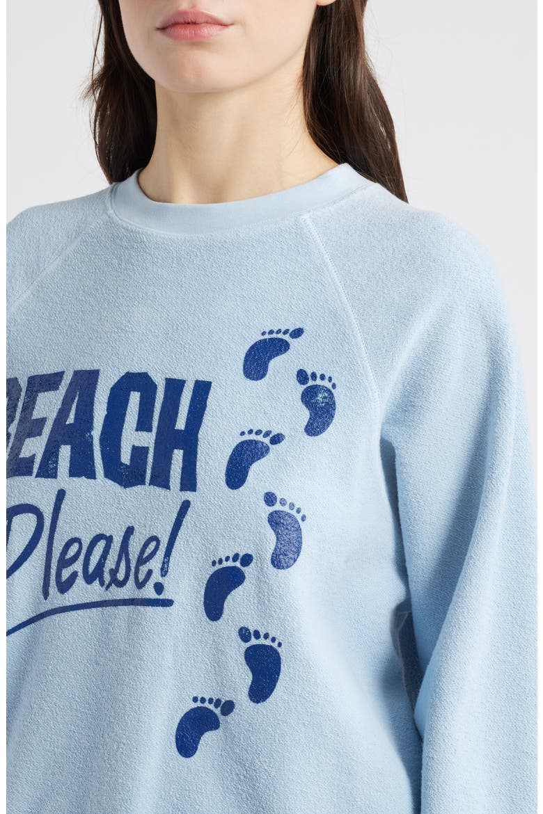 Beach Please Cotton Graphic Sweatshirt, Alternate, color, POWDER BLUE