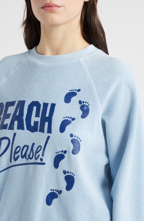Daydreamer Beach Please Cotton Graphic Sweatshirt In Powder Blue