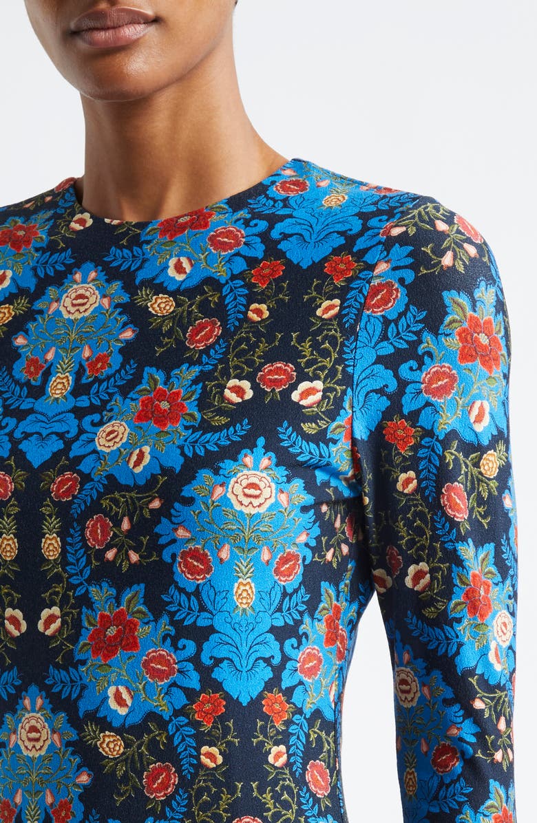 FARM Rio Floral Long Sleeve Jersey Dress, Alternate, color, 