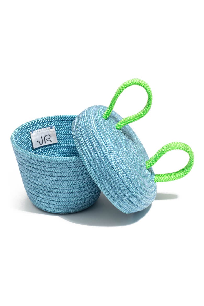 Mini Lidded Storage Basket, Alternate, color, BABY BLUE LIME