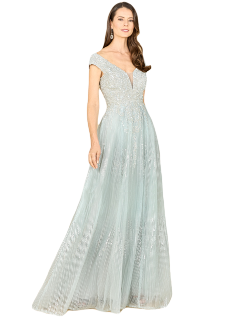 Cap Sleeve Lace Ballgown