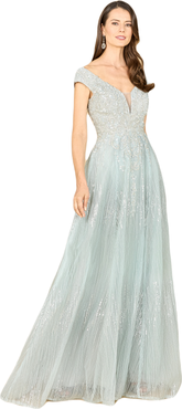 LARA New York Cap Sleeve Lace Ballgown