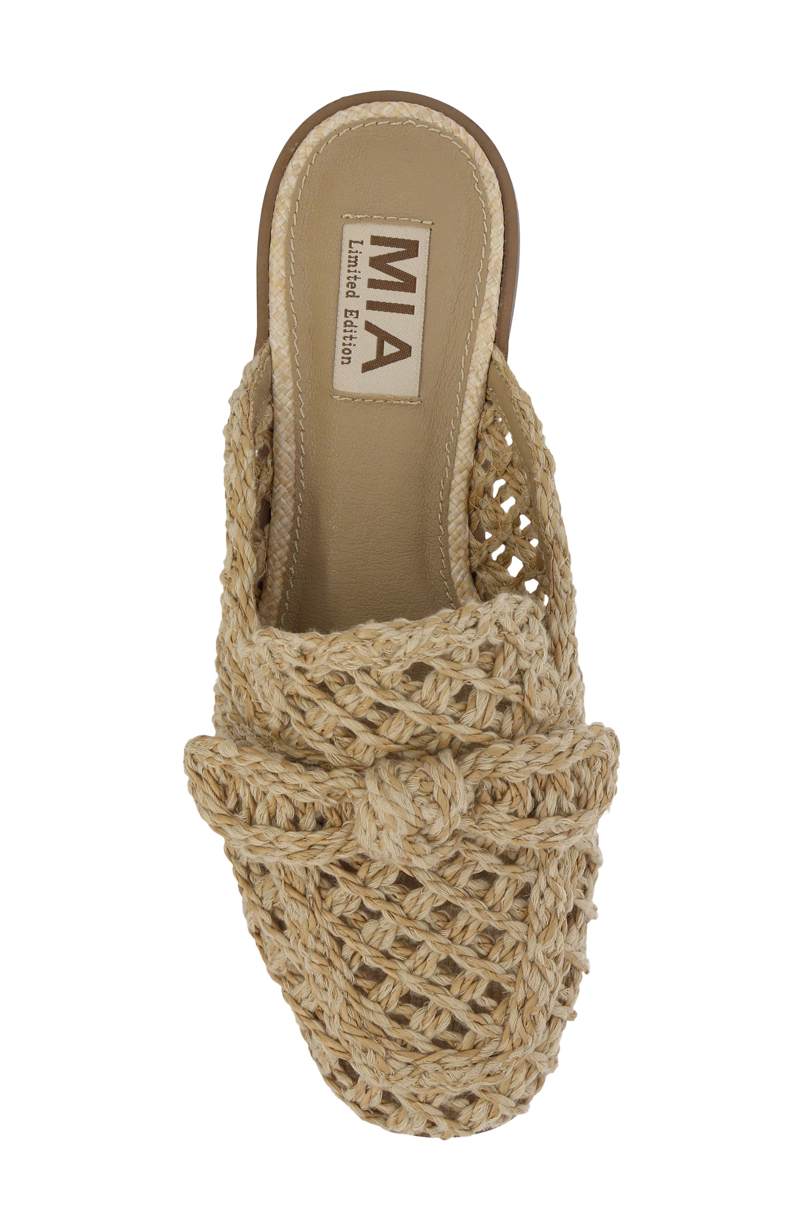 MIA Limited Edition Layce Woven Mule, Alternate, color, Cognac Raf