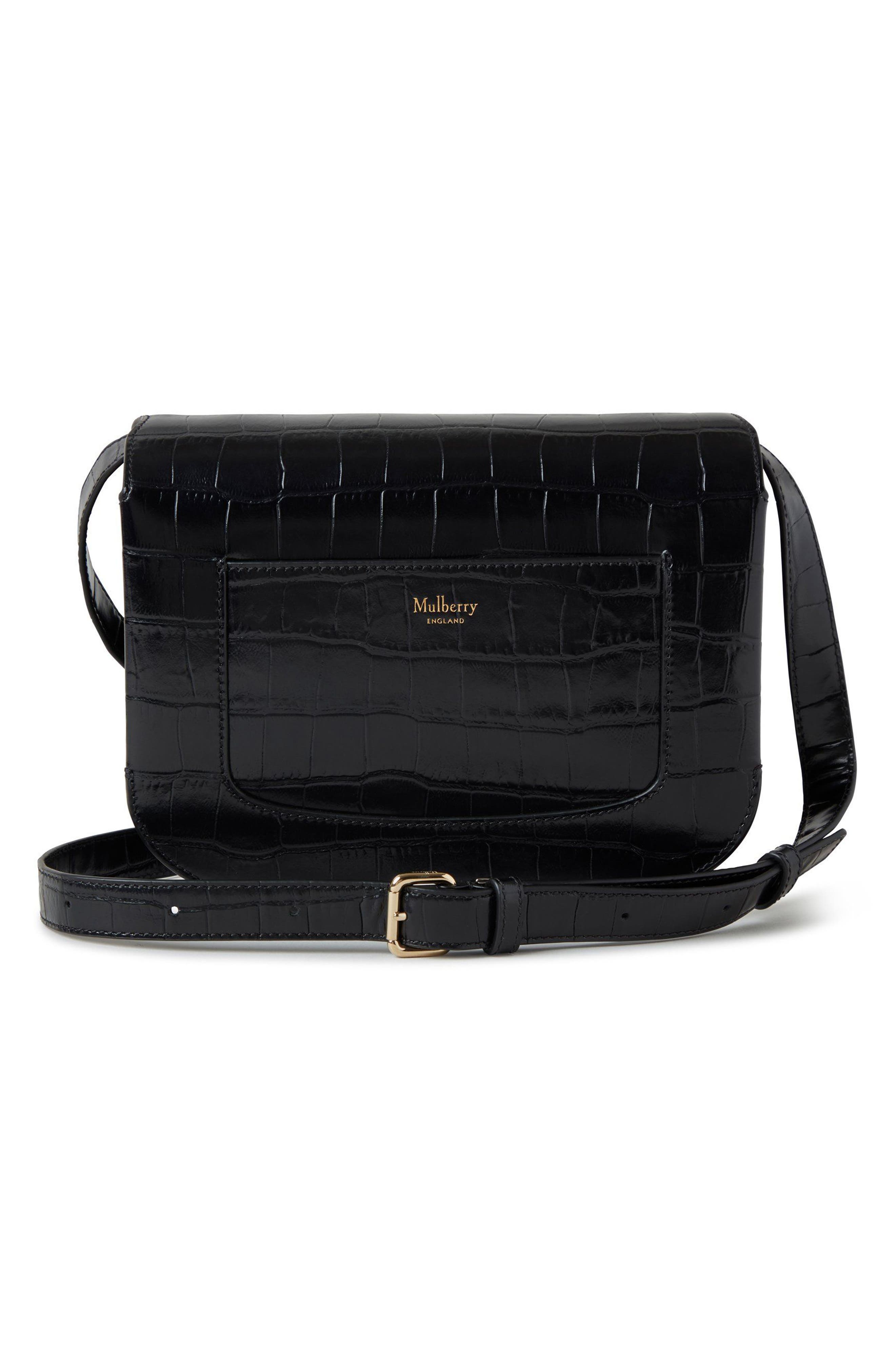 Mulberry Pimlico Shiny Croc Embossed Leather Satchel, Alternate, color, 