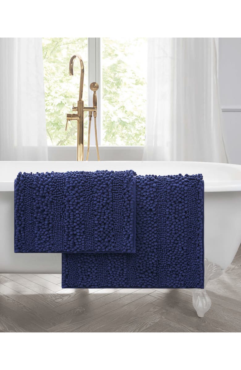 Laura Ashley Chenille Set of 2 Bath Rugs, Alternate, color, Indigo