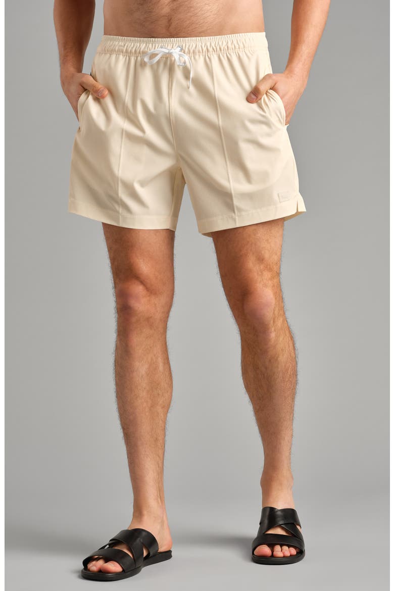 R&R 5.5-Inch Swim Trunks, Main, color, YELLOW DAWN MINI STRIPE