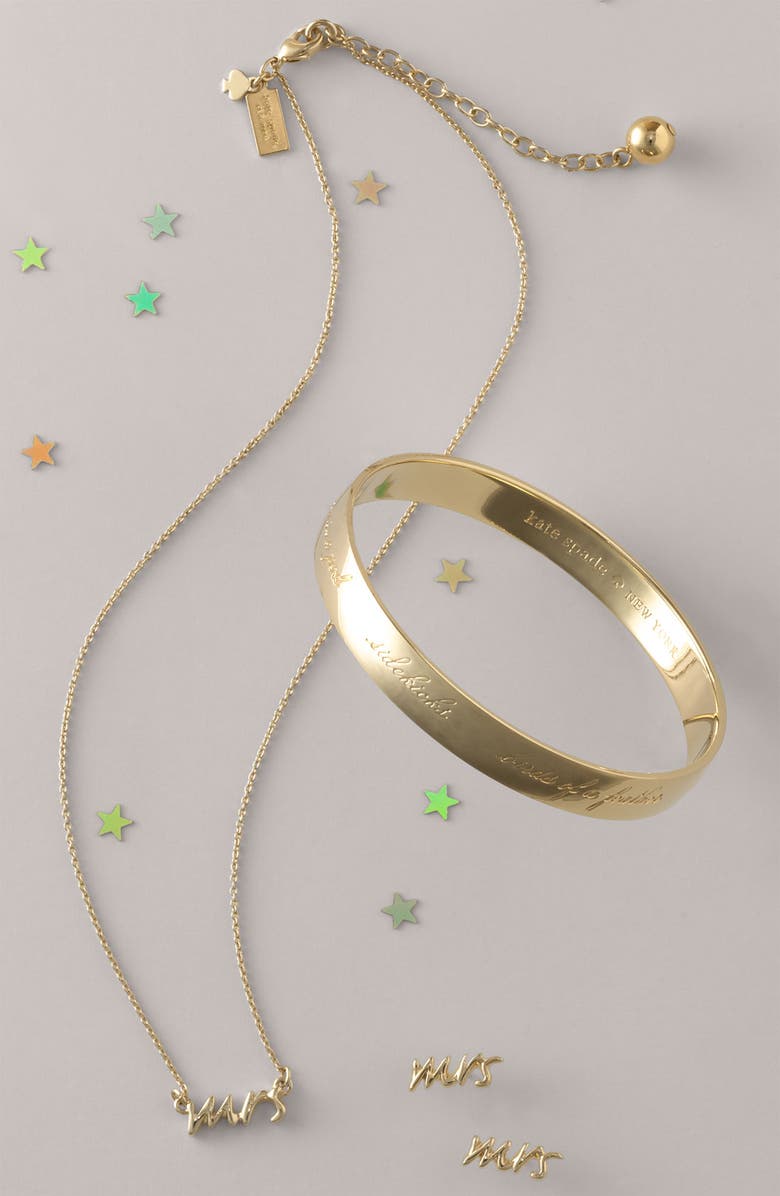 Kate Spade New York 'say yes - mrs' necklace, Alternate, color, 