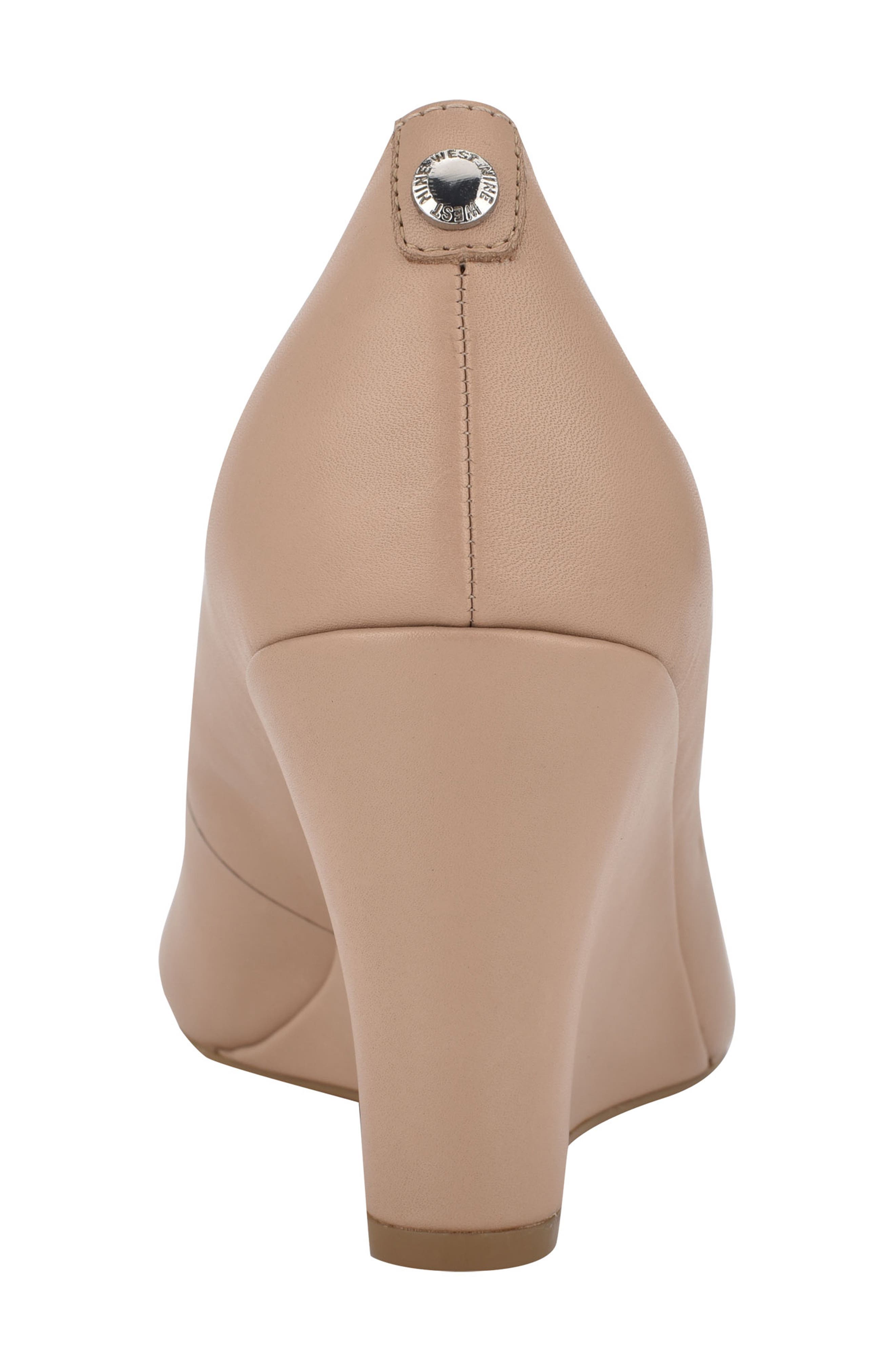 Nine West Cal 9x9 Wedge Pump, Alternate, color, Nude Leather