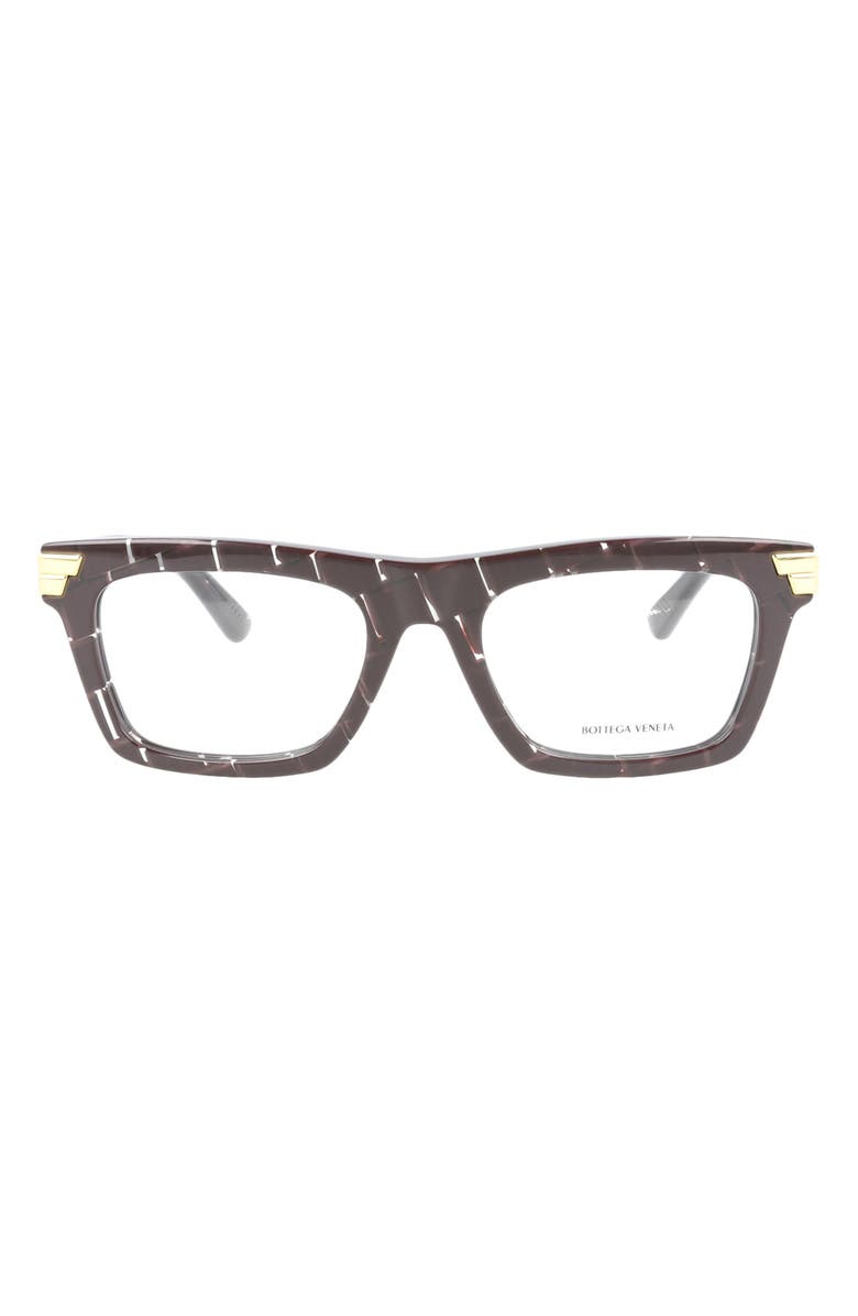 Bottega Veneta Novelty 51mm Square Optical Glasses, Main, color, 