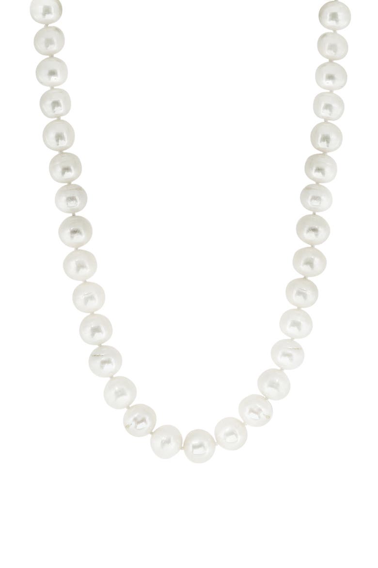 Sterling Silver 10-11mm Freshwater Pearl Necklace, Main, color, WHITE
