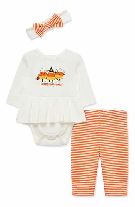 Kids' Candy Corn 3-Piece Bodysuit, Pants & Headband Set