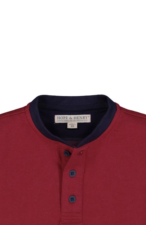 Hope & Henry Baby Boys' Short Sleeve Henley Tee, Infant In Red