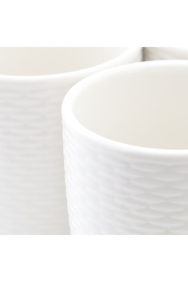 Ophelia 6 Piece Stoneware 12 Ounce Mug Set in White, Alternate, color, White