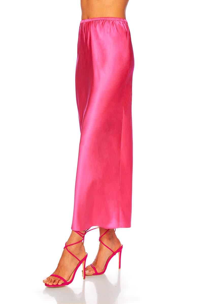 Susana Monaco Bias Cut Silk Slip Skirt, Alternate, color, Shocking