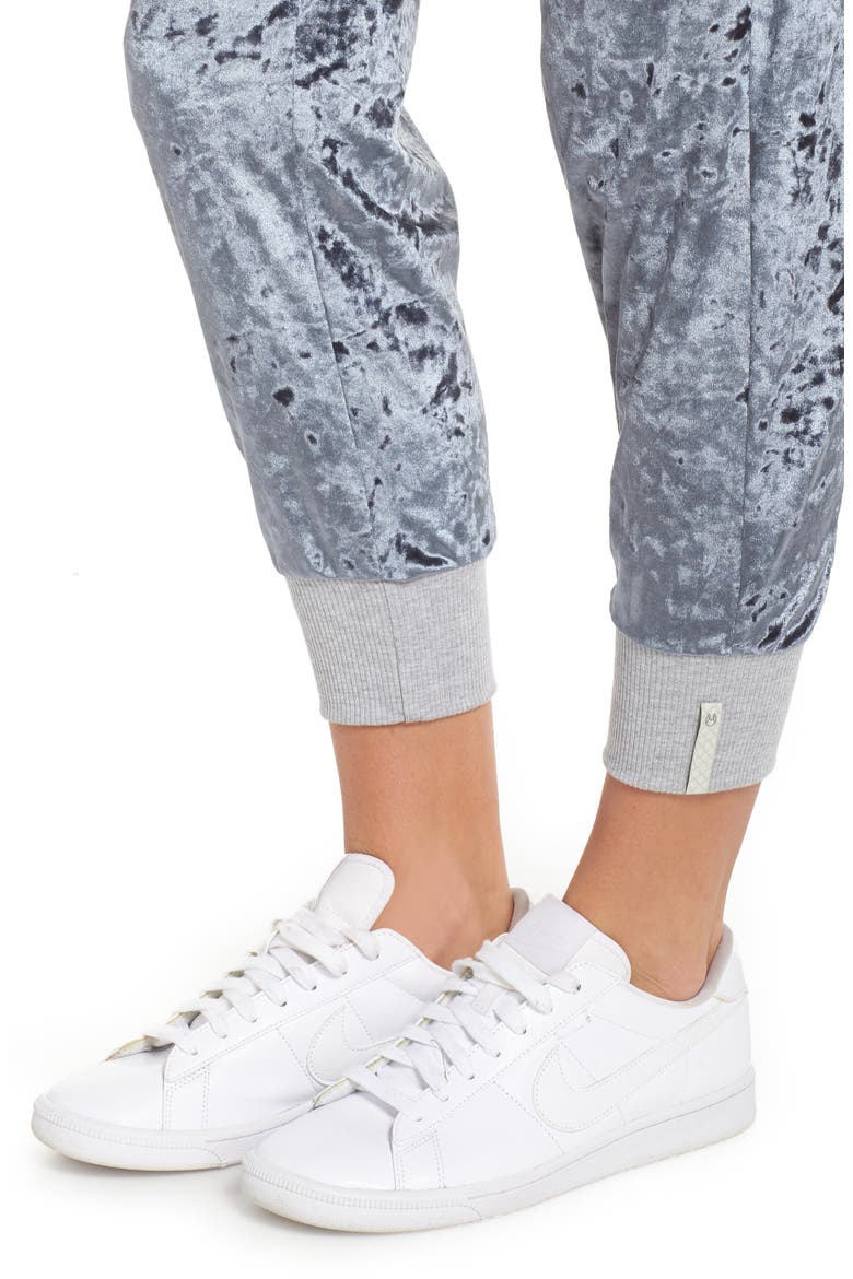 Hazy Velour Slate Jogger Pants, Alternate, color, BRIGHT BLUE