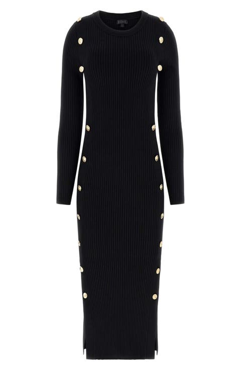 Ribbed Long Sleeve Sweater Dress