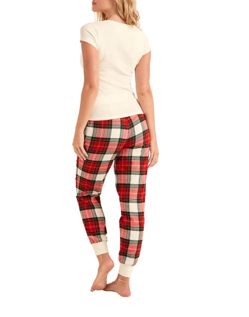 Adore Me Caileigh Pajama T-shirt & Jogger Set In Multi