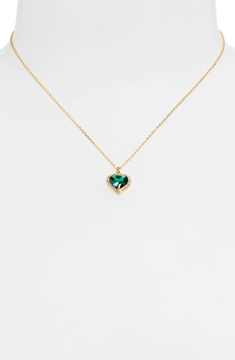 Kate Spade New York CZ heart pendant necklace, Alternate, color, 