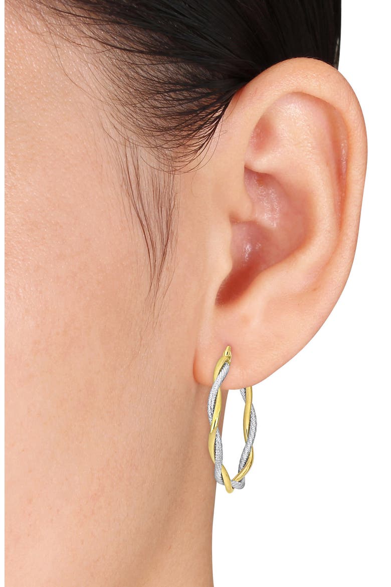 Two-Tone Twisted Hoop Earrings, Alternate, color, MULTI-COLOR
