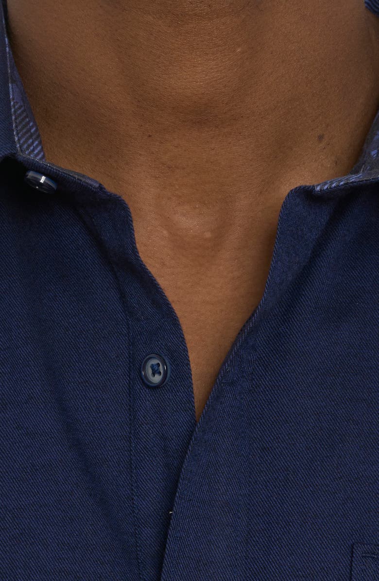 Robert Graham Santa Croce Cotton Blend Button-Up Shirt, Alternate, color, Indigo