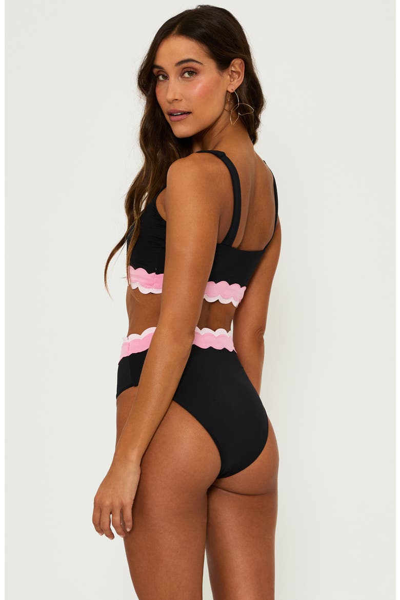 Marin Scallop Colorblock Bikini Top, Alternate, color, SWEET BERR