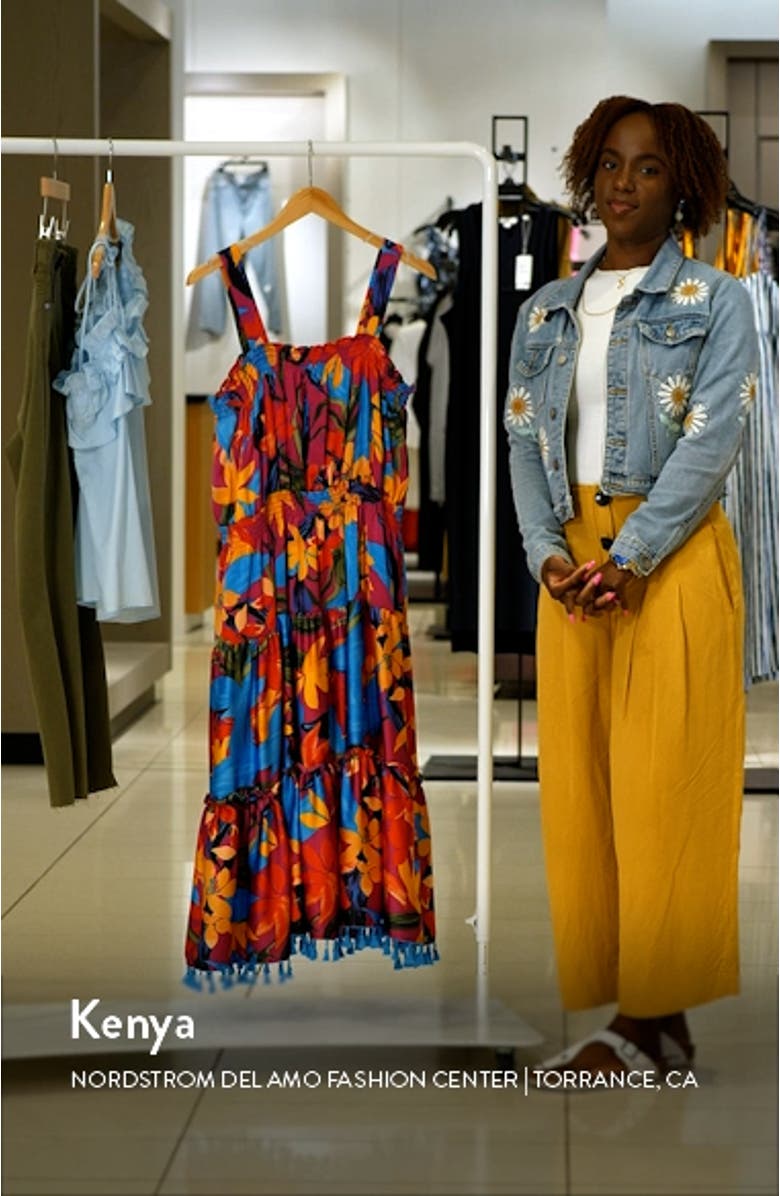 Smocked Hammered Satin Midi Dress, sales video thumbnail