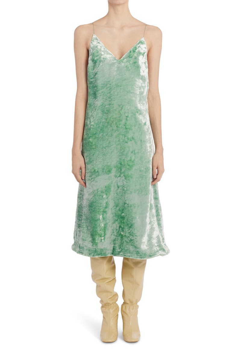 Velvet Slipdress, Main, color, PASTEL GREEN