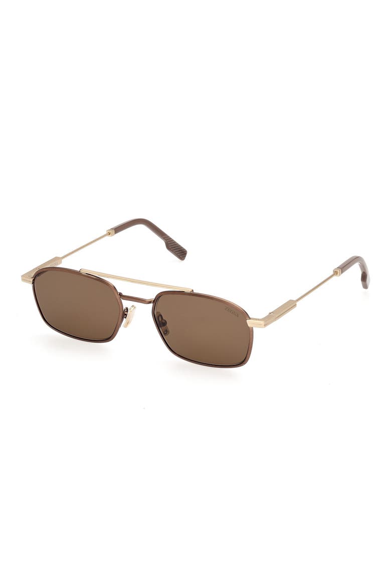 54mm Square Sunglasses, Alternate, color, SATIN DARK BRONZE / BROWN