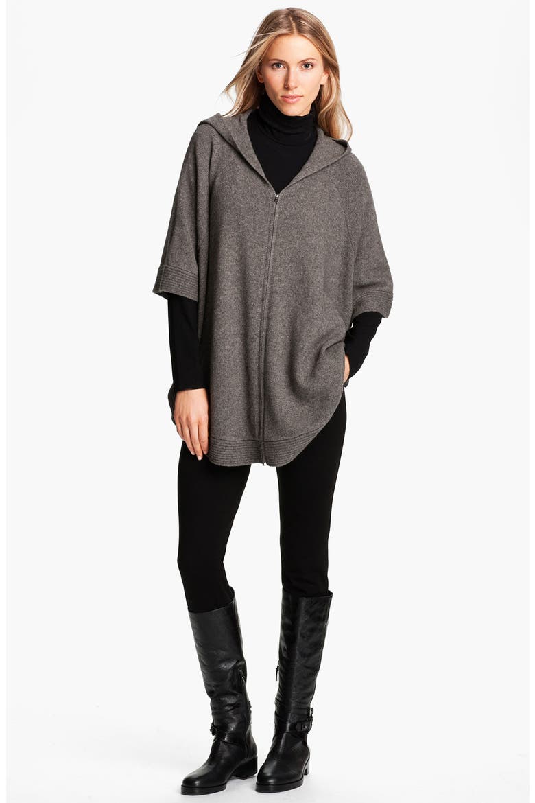 Yak & Wool Hooded Poncho, Alternate, color, ASH