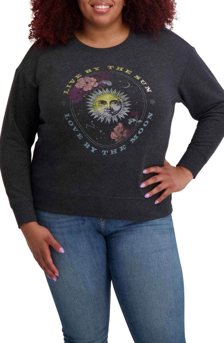 Lucky Brand Graphic Sweatshirt, Main, color, Charcoal Heather Grey